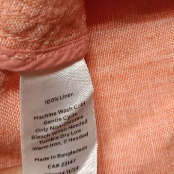 Talbots L Pink Linen Lightweight Jacket Mock Neck Shoulder Tabs Drawstring - Picture 7 of 7